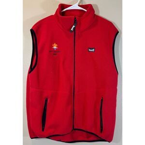Vintage Marker Salt Lake City Olympic 2002 Red Mock Neck Fleece Vest Women's XL